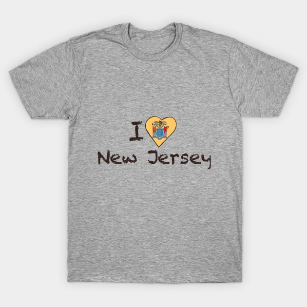 I Love New Jersey T-Shirt by JellyFish92
